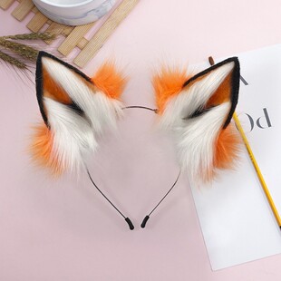 Wolf Furry Adjustable Simulat Fox EarsHeadband Ears Handmade