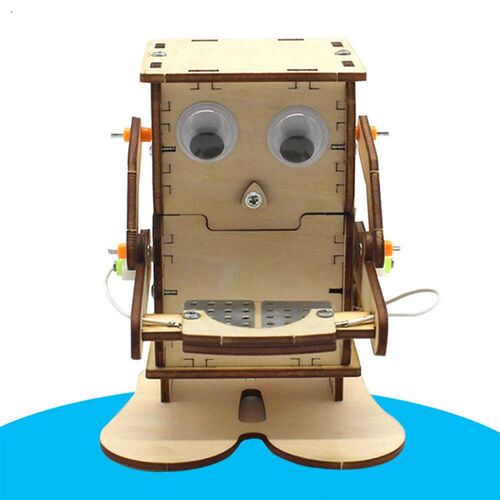 DIY Robot Eating Coin Wood Model Teaching Learning Stem Proj