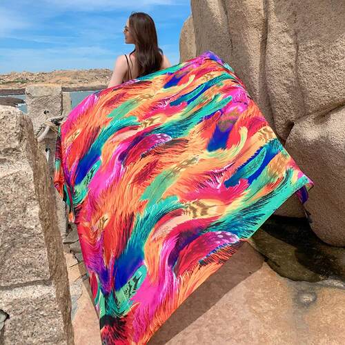 Desert Sun Protection Cotton Linen Beach Dress Bikini Sarong