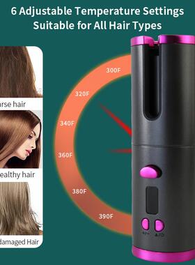 Portable Wireless Hair Curling Iron Auto Hair Curler 卷发器