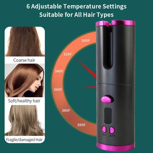 Portable Wireless Hair Curling Iron Auto Hair Curler 卷发器