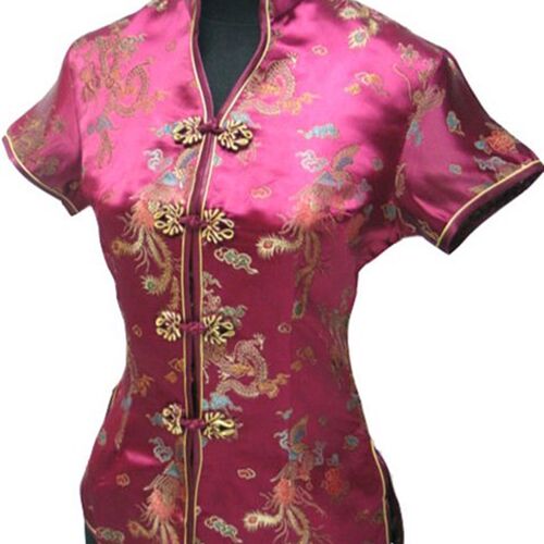 Summer Stylish Navy Blue Chinese Women Blouse Traditional Si