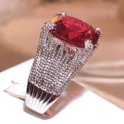 Classic Luxury Real Solid Silver Color Ring 3Ct AAA+ Zircon