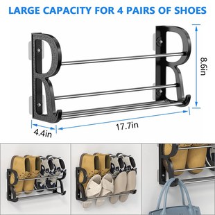 Suspended shoe rack 2-piece set, adhesive suspension bracket