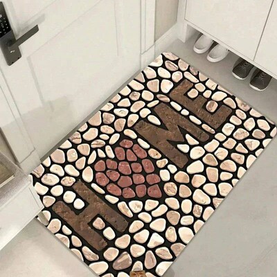 Welcome Door Mat Letter Print Non-slip Washable Carpet for L