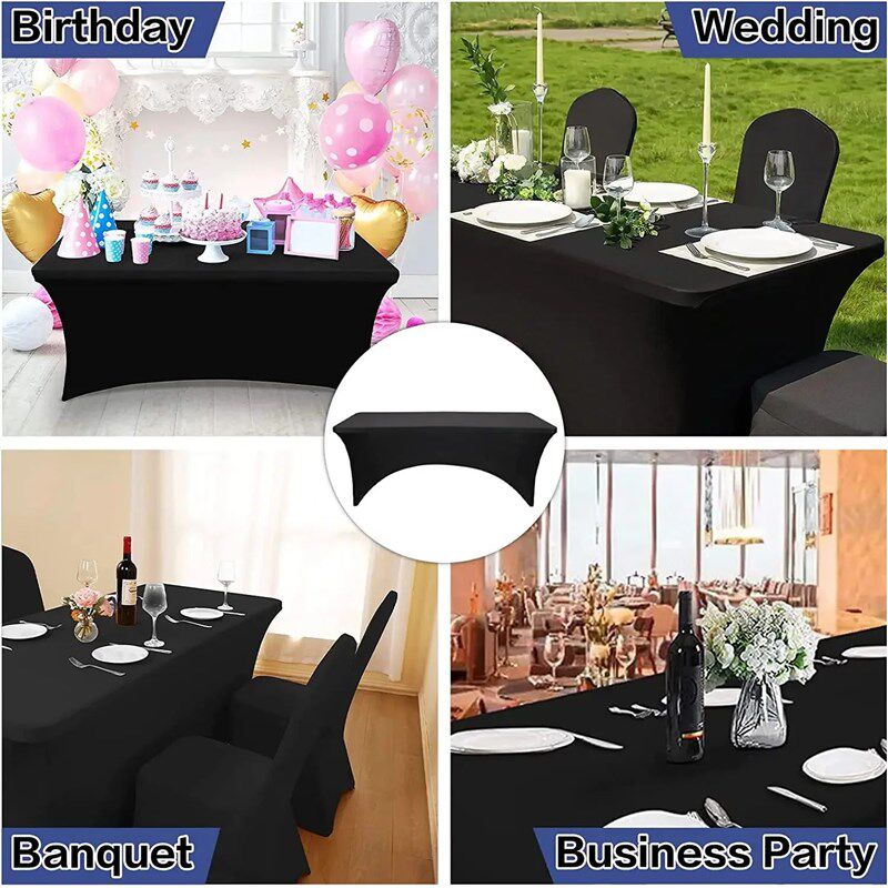 Rectangular Fitted Spandex Table ver Washable Wrinkle Resist - 实物图
