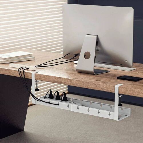 No Drilling Extendable Under Desk Cable Management Metal Wir