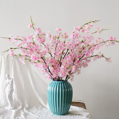 109cm Artificial Silk Flowers Fake Cherry Blossom Long Branc