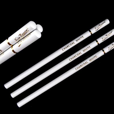White Charcoal Pencil, Carbon Drawing Pencil, 3-Piece Set