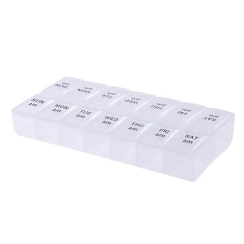 14 Grids Weekly Pill Case 7 Days Medicine Box Tablet Dispen1