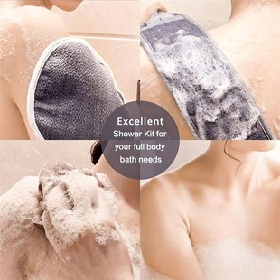 Exfoliating Body Scrubber Set - Includes Back Scrubber, Bath