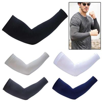 1 Pair Summer Sunscreen Sleeves Ice Silk Mens Plus Size Arm