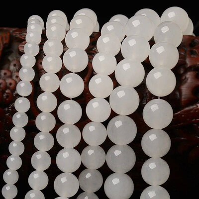 Wholesale 4/6/8/10mm Natural White Crystal Quartz Stone Roun