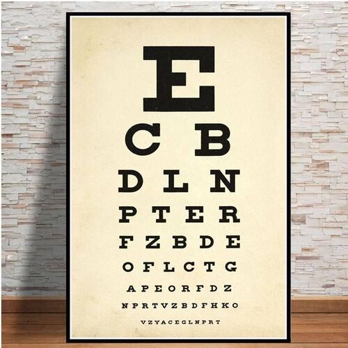 Modern Eye Test Snellen Chart Best Eyes Test Deals Poster A