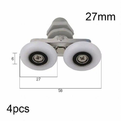 4Pcs 19/23/25/27mm Twin Bathroom Shower Door Sliding Roller