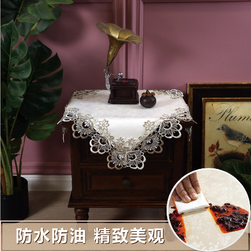 床头柜防水防油免洗正方形防尘盖巾遮灰蕾丝台布角几柜子茶几盖布,居家布艺,桌布,淘宝优惠券,粉丝福利购,淘宝优惠卷