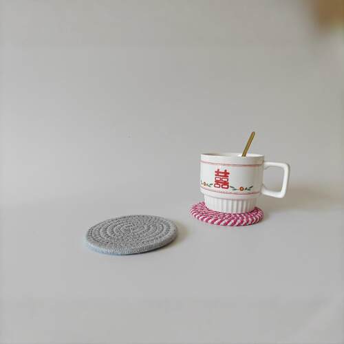 Round Drink Coaster for cold drink with Holder Cotton圆杯垫