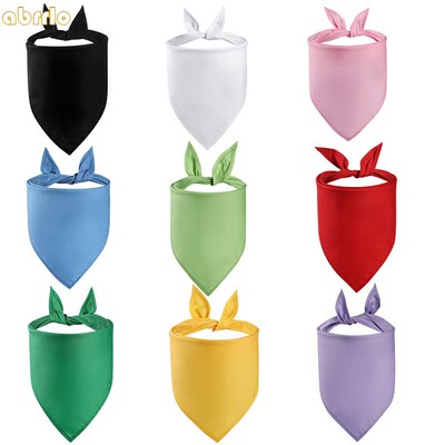 Solid Color Pet Dog Bandanas Soft Cotton Washable Puppy Bibs