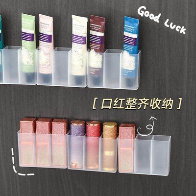 Wall-mounted storage box with a frosted, no-drill design, fe