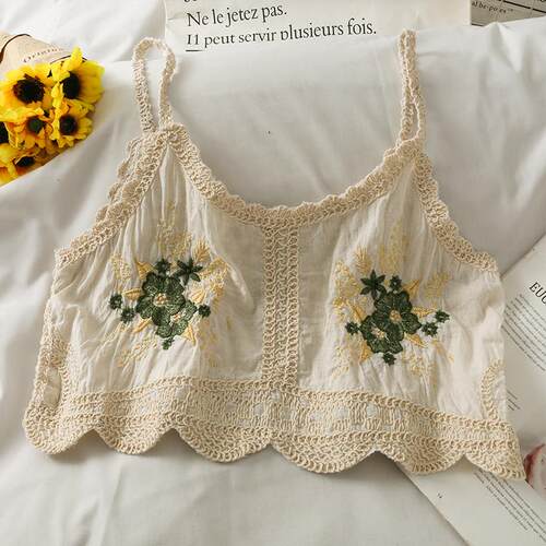Crochet Tank Top Woman Binder Chest Corset Femme Debardeur F