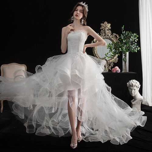 Vestido De Noiva 2023 New Front Short Long Back Strapless We