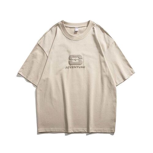 Mens Short-sleeved Spring New Solid Color Pullover Crewneck