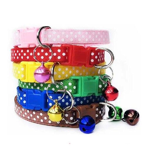 12 Pcs Adjustable Point Pet Bells Collars Color Durable