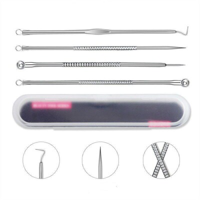 4pcs/Set Acne Removal Needle Stainless Steel Pimple Blackhea