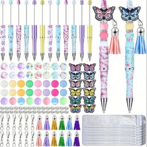 Kids Student Black Inks Rollerball Pen DIY Beaded Pen
