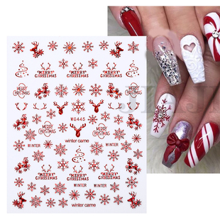 5P Sliver Bronzing 3D Christmas Nail Art Decoration Sticker