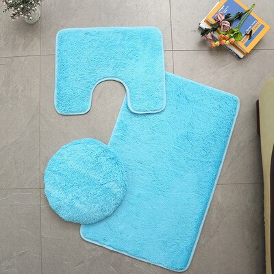 3Pcs set Bathroom Mat Set Toilet Rug Contour Mat Toilet Cov