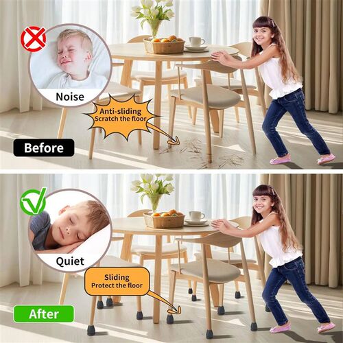 16PCS Chair Foot ver Rubber Feet Floor Protectors 15 Slant
