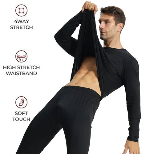 2 Pack Thermal Shirts for Men Crewneck Long Sleeve Thermal U