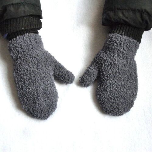 Warm Plush Thick Warm Baby Gloves Winter Plus Velvet Mittens