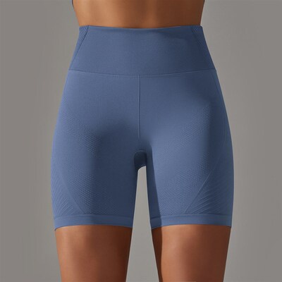 High Waist Tummy Control Yoga Shorts Stripe Fitness Scrunch