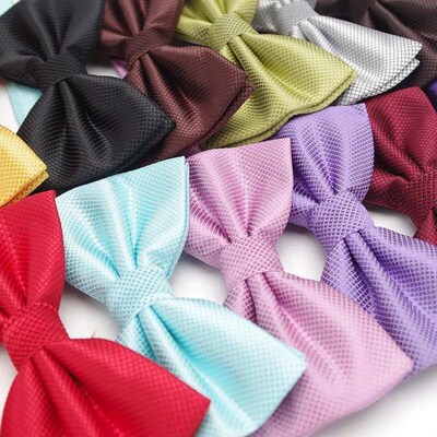 Men Bowties Solid Color Butterfly Wedding Necktie for Boys G
