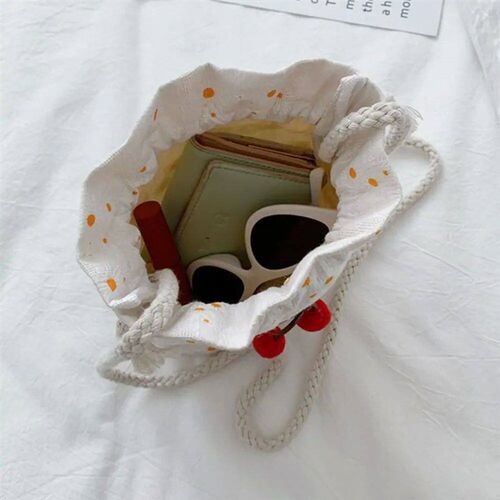 Korean Cute  Cherry Bucket Bag for Women Summer Simple Casua