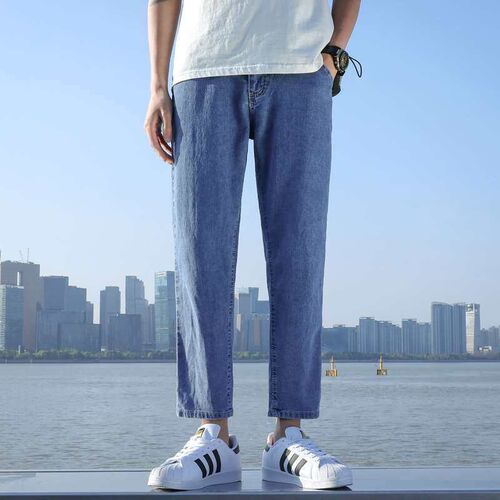 High-end tendy Jeans Mens New Fashionable Loose Straight Su