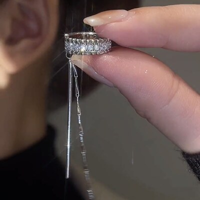 1pc Sparkling Shiny Rhinestone Chain Fake Cartilage Piercing
