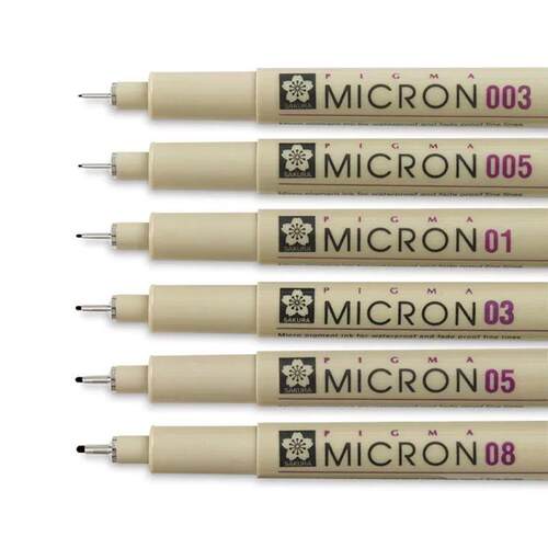 1 pcs Sakura Liner Pen Set Waterproof Black Fineliner Micron