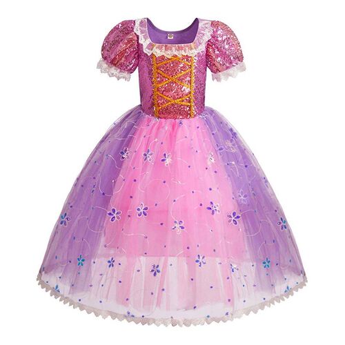 Children Princess Dress Little Girls Rapunzel Purple Dress S