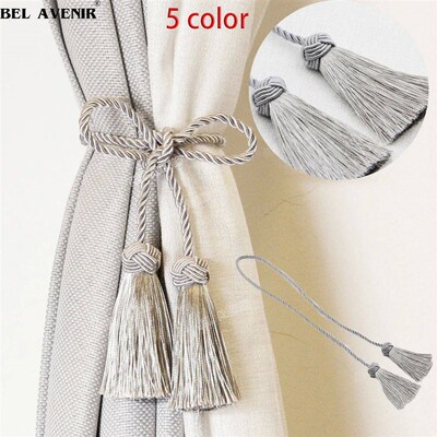 1Pc Handmade Weave Tassels Curtain Tiebacks Silver Tieback C