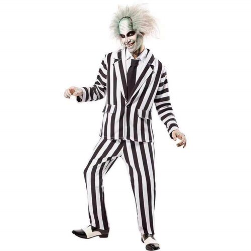 Halloween COS costume striped suit red dress万圣节西装红裙子