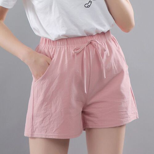 Women Shorts Summer 2022  Wide Leg Casual Solid Drawstring E