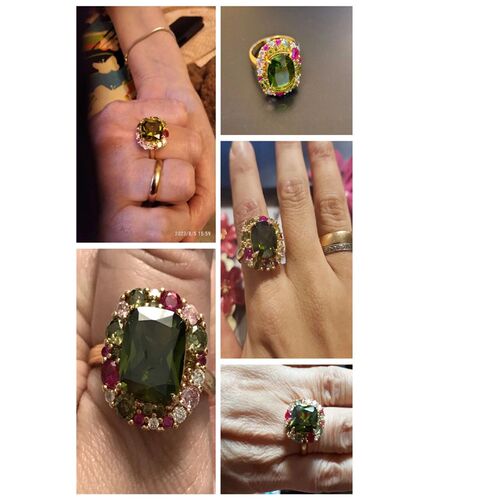 Huitan Newly Colorful Green Cubic Zirconia Rings for Women S