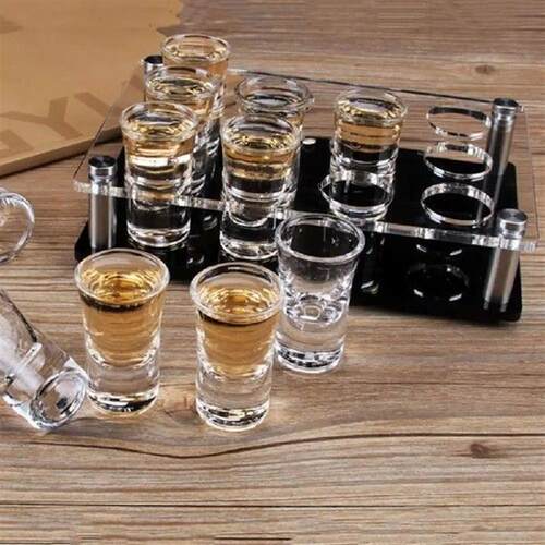 Wine Cup Holder Transparent Heavy Base Shot Glass Rack Bar