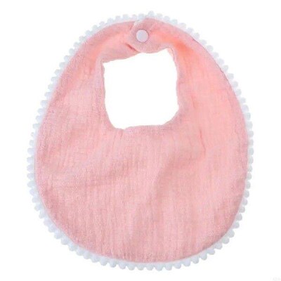 J2HD Baby Bandana Drool Bibs with Ruffle Lace Trim Solid