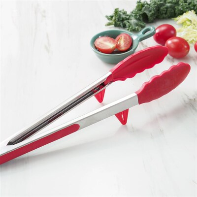 9  & 12  Set Locking Kitchen Tongs with Silicon Tips