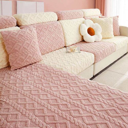 Stetch Non-slip Sofa Cover Striped Suede All-inclusive Unive