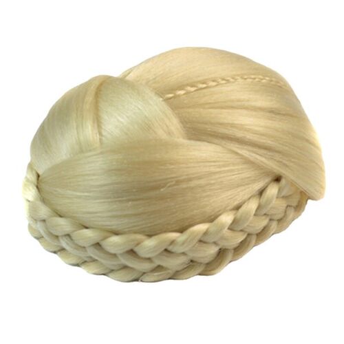 J-2-2 613# off white hair bun  wig hair bun  double braided